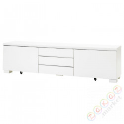 ⭐BESTA BURS⭐Тумба под ТВ, глянцевый белый, 180x41x49 cm⭐ИКЕА-30269129