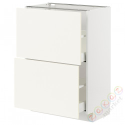 ⭐METOD / MAXIMERA⭐Напольный шкаф с 2 ящики, белый/Vallstena белый, 60x37 cm⭐ИКЕА-79507223