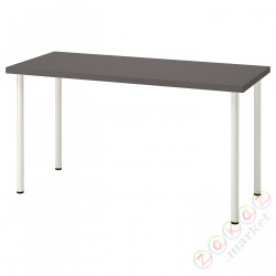 ⭐LAGKAPTEN / ADILS⭐стол письменный, темно-серый/белый, 140x60 cm⭐ИКЕА-89417062