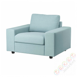 ⭐VIMLE⭐Кресло, сширокийmi связаныokietnikami/Saxemara светло-синий⭐ИКЕА-59477199