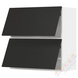 ⭐METOD⭐Горизонтальный шкаф 2 Drzв и открытое касание, белый/Nickebo матантрацит, 80x80 cm⭐ИКЕА-19498636