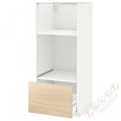 ⭐METOD / MAXIMERA⭐Шестой огромный/микро ящики, белый/Askersund яркий узор ясеня, 60x60x140 cm⭐ИКЕА-99204357