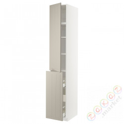 ⭐METOD / MAXIMERA⭐Sза wys 3шу/1d/2половина, белый/Stensund бежевый, 40x60x240 cm⭐ИКЕА-99463398