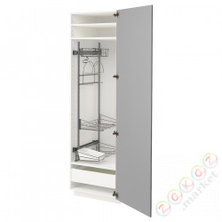 ⭐METOD / MAXIMERA⭐Высокий шкаф/домашний интерьер, белый/Bodbyn Серый, 60x60x200 cm⭐ИКЕА-29366541