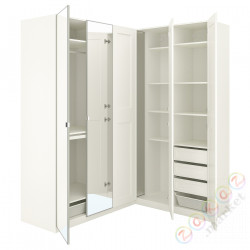 ⭐PAX / GRIMO/VIKEDAL⭐Угловой шкаф, белый/зеркало, 210/160x236 cm⭐ИКЕА-79331870