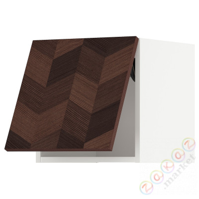 ⭐METOD⭐Навесной шкаф pos, белый Hasslarp/коричневый шаблон, 40x40 cm⭐ИКЕА-59400968