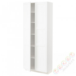 ⭐METOD⭐Высокий шкаф/полки, белый Enköping/белый имитация дерева, 80x37x200 cm⭐ИКЕА-69473515