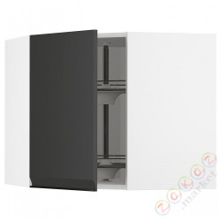⭐METOD⭐Шкаф навесной угловой с каруселью, белый/Upplöv матантрацит, 68x60 cm⭐ИКЕА-69493212