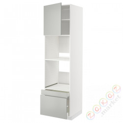 ⭐METOD / MAXIMERA⭐Рано утром/пирог ком доктор/2 шу, белый/Havstorp светло-серый, 60x60x220 cm⭐ИКЕА-19539000