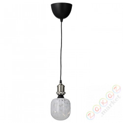 ⭐JALLBY / MOLNART⭐Подвесной светильник сżarówką, никелированная/w kшт.ałcт.е.rurki Белый/прозрачное стекло⭐ИКЕА-59494561