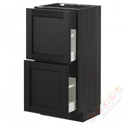 ⭐METOD⭐Шкаф/2 шу/, черный/Lerhyttan черный морилка, 40x37 cm⭐ИКЕА-59260227