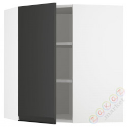 ⭐METOD⭐Навесной угловой шкаф с полками, белый/Upplöv матантрацит, 68x80 cm⭐ИКЕА-09493776