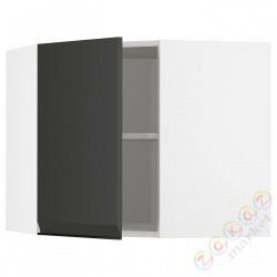 ⭐METOD⭐Навесной угловой шкаф с полками, белый/Upplöv матантрацит, 68x60 cm⭐ИКЕА-69494018