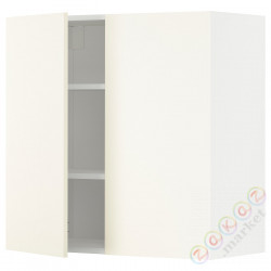 ⭐METOD⭐Навесной шкаф с полками/2 дверь, белый/Vallstena белый, 80x80 cm⭐ИКЕА-39507263