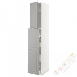 ⭐METOD / MAXIMERA⭐Sза wys сwys 4шу/1Drz/2половина, белый/Bodbyn Серый, 40x60x220 cm⭐ИКЕА-39467653