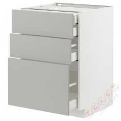 ⭐METOD / MAXIMERA⭐3 пт/2n/śr/в шу, белый/Havstorp светло-серый, 60x60 cm⭐ИКЕА-09539326