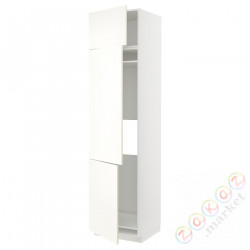 ⭐METOD⭐Ледяной шкаф высокий/замораживание/3Drz, белый/Vallstena белый, 60x60x240 cm⭐ИКЕА-99507364