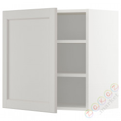 ⭐METOD⭐Навесной шкаф с полками, белый/Lerhyttan светло-серый, 60x60 cm⭐ИКЕА-19457240