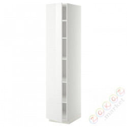 ⭐METOD⭐Высокий шкаф/полки, белый/Рингхульт белый, 40x60x200 cm⭐ИКЕА-59457144