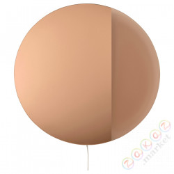 ⭐VARMBLIXT⭐Настенный светильник/Светодиодные зеркала, может быть затемнен/коричневый круглый⭐ИКЕА-10531541