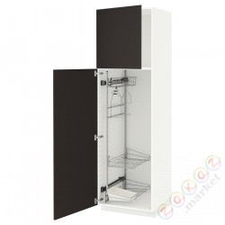 ⭐METOD⭐Высокий шкаф/домашний интерьер, белый/Кунгсбака антрацит, 60x60x200 cm⭐ИКЕА-19458621