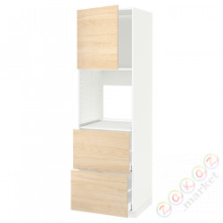 ⭐METOD / MAXIMERA⭐Утром доктора/2fr/2в шу, белый/Askersund яркий узор ясеня, 60x60x200 cm⭐ИКЕА-79467137