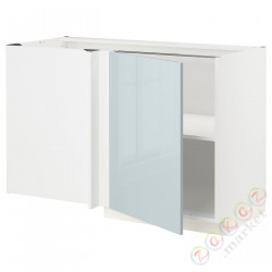 ⭐METOD⭐Угловой напольный шкаф с полкой, белый/Kallarp jasnoсерый-синий, 128x68 cm⭐ИКЕА-19479586