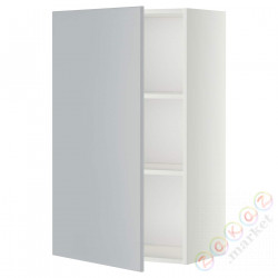 ⭐METOD⭐Навесной шкаф с полками, белый/Veddinge Серый, 60x100 cm⭐ИКЕА-09467046