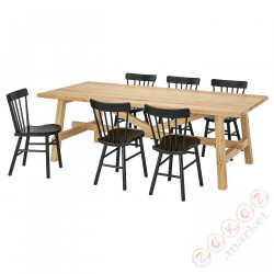 ⭐MOCKELBY / NORRARYD⭐Таблица и 6 стулья, дуб/черный, 235x100 cm⭐ИКЕА-59161492