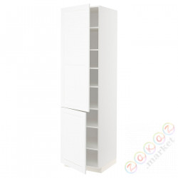 ⭐METOD⭐Высокий шкаф с полками/2Drz, белый Enköping/белый имитация дерева, 60x60x220 cm⭐ИКЕА-39473512