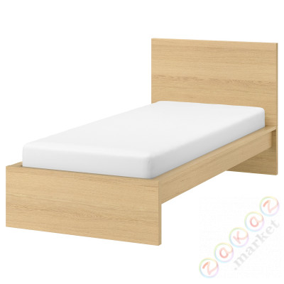 ⭐MALM⭐Корпус кровати, высоко, дубовый шпон, беленый/Lindbåden, 90x200 cm⭐ИКЕА-89495012