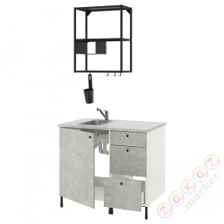 ⭐ENHET⭐Кухня, антрацит/имитация бетона, 103x63.5x222 cm⭐ИКЕА-29336733