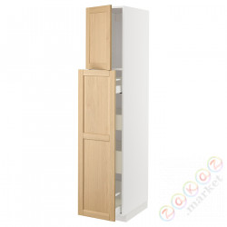 ⭐METOD / MAXIMERA⭐Sза wys сwys 1Drz/4шу, белый/Forsbacka дуб, 40x60x200 cm⭐ИКЕА-49509488