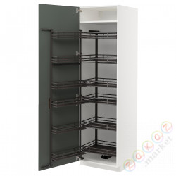 ⭐METOD⭐Высокий шкаф с wysuwaną spiżarką, белый/Bodarp серо-зеленый, 60x60x200 cm⭐ИКЕА-59471946