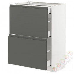 ⭐METOD / MAXIMERA⭐Sсstj 2fr/3шу, белый/Voxtorpтемно-серый, 60x37 cm⭐ИКЕА-39310332