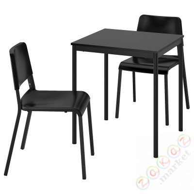 ⭐SANDSBERG / TEODORES⭐Таблица и 2 стулья, черный/черный, 67x67 cm⭐ИКЕА-59494274