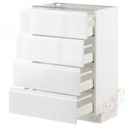 ⭐METOD / MAXIMERA⭐Бывший 4 пт/4шу, белый/Блеск Voxtorp/белый, 60x37 cm⭐ИКЕА-79253909