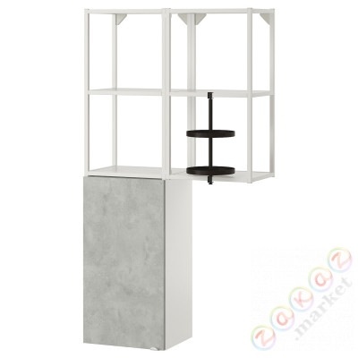 ⭐ENHET⭐Книжный шкаф, белый/имитация бетона, 80x32x150 cm⭐ИКЕА-39331457