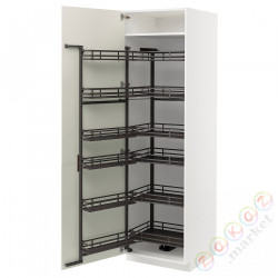 ⭐METOD⭐Высокий шкаф с wysuwaną spiżarką, белый/Веддинге белый, 60x60x200 cm⭐ИКЕА-39443228