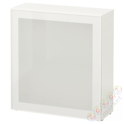 ⭐BESTA⭐Сайт, белый/Glassvik белый/матовое стекло, 60x22x64 cm⭐ИКЕА-29047851