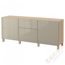 ⭐BESTA⭐Сочетание с ящики, подражаниеacja дуб bejcowанеgo na biało/Selsviken/Глянцевый Stubbarpбез, 180x42x74 cm⭐ИКЕА-59195675