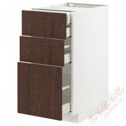 ⭐METOD / MAXIMERA⭐3 пт/2n/śr/в шу, белый/Sinarp коричневый, 40x60 cm⭐ИКЕА-99404059