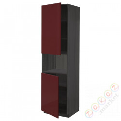 ⭐METOD⭐Ш x В ст микрофон 2Drz/половина, черный калларп/темно-красно-коричневый блеск, 60x60x220 cm⭐ИКЕА-09469074