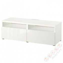 ⭐BESTA⭐Тумба под ТВ с ящики, белый/Selsviken gloss/белый, 120x42x39 cm⭐ИКЕА-89399176
