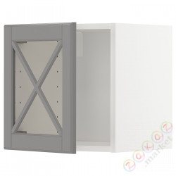 ⭐METOD⭐Навесной шкаф сстакан Drz/poprz, белый/Bodbyn Серый, 40x40 cm⭐ИКЕА-39395029