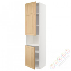 ⭐METOD⭐Ш x В ст микрофон 2Drz/половина, белый/Forsbacka дуб, 60x60x240 cm⭐ИКЕА-89509448