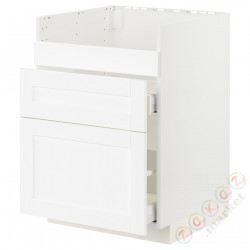 ⭐METOD / MAXIMERA⭐ХАВСЕН тумба под раковину/3fr/2шу, белый Enköping/белый имитация дерева, 60x60 cm⭐ИКЕА-49473432