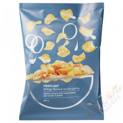 ⭐FESTLIGT⭐Chipsy ziemniaczане, Сметана/лук, 150 g⭐ИКЕА-80425981