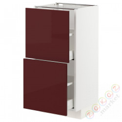 ⭐METOD / MAXIMERA⭐Шкаф/2 шу/, белый Kallarp/темно-красно-коричневый блеск, 40x37 cm⭐ИКЕА-39327610