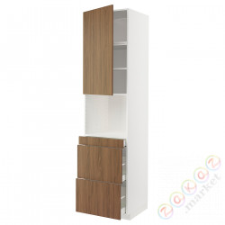 ⭐METOD / MAXIMERA⭐Обувь для микрокомбо дверь/3шу, белый/Tistorp подражаниеacja коричневыйowego орехa, 60x60x240 cm⭐ИКЕА-59519062